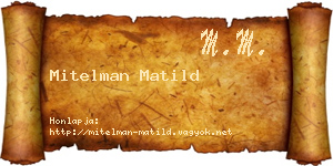 Mitelman Matild névjegykártya